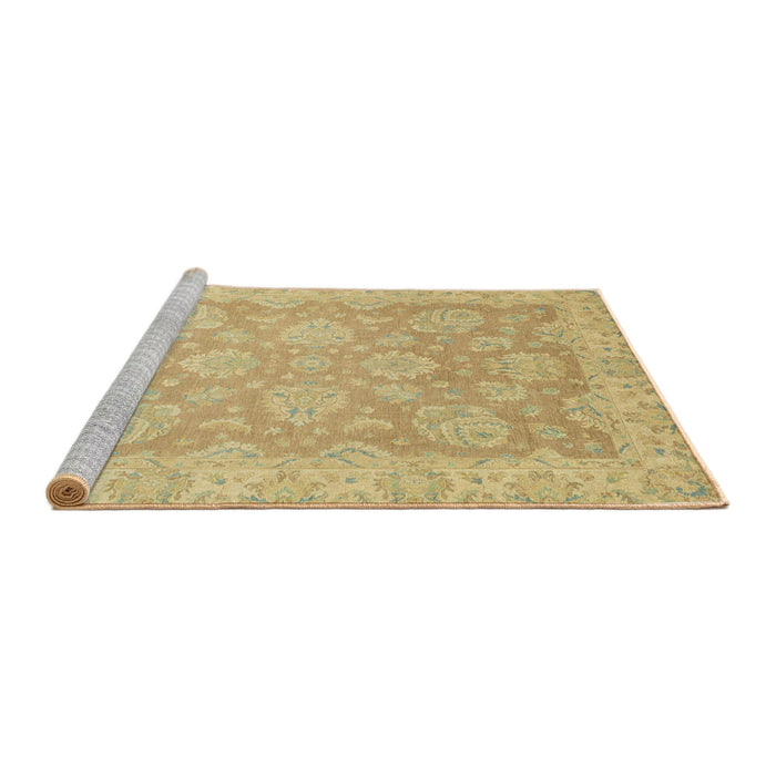 Sideview of Machine Washable Abstract Gold Rug, wshabs2602