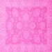 Square Machine Washable Abstract Pink Modern Rug, wshabs2602pnk