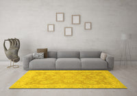 Machine Washable Abstract Yellow Modern Rug, wshabs2602yw