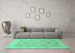 Machine Washable Abstract Turquoise Modern Area Rugs in a Living Room,, wshabs2602turq