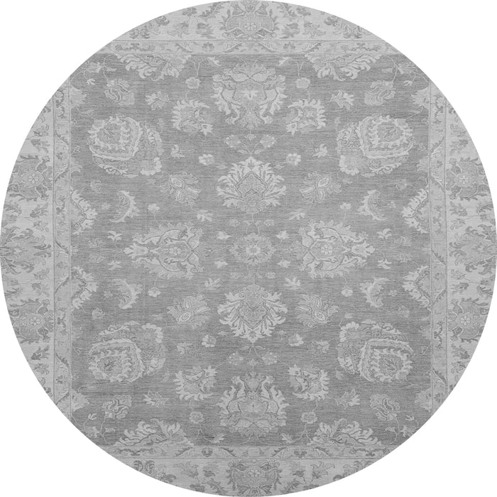 Round Abstract Gray Modern Rug, abs2602gry