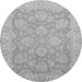 Round Abstract Gray Modern Rug, abs2602gry