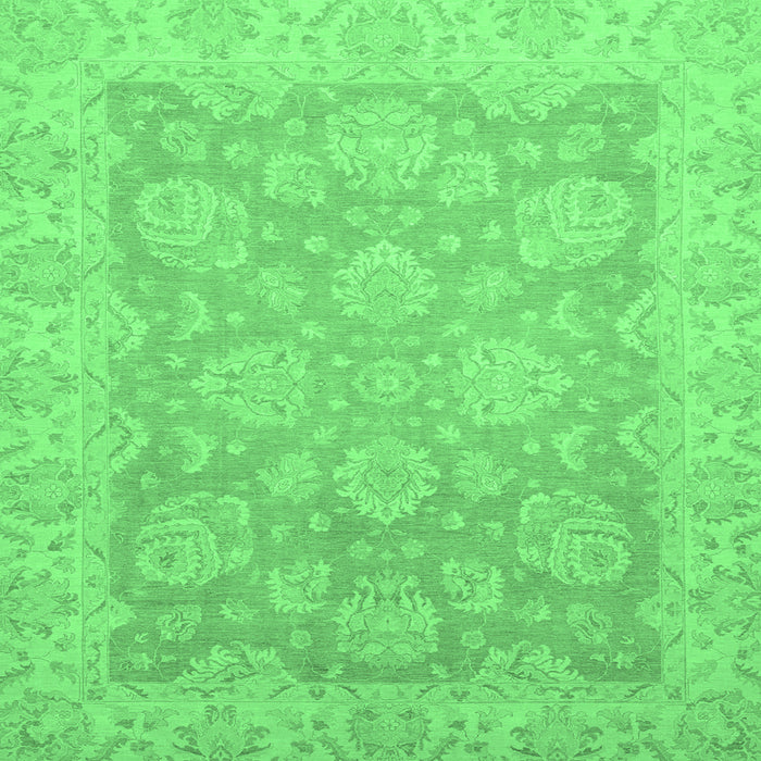 Square Abstract Emerald Green Modern Rug, abs2602emgrn