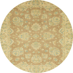 Round Abstract Gold Modern Rug, abs2602