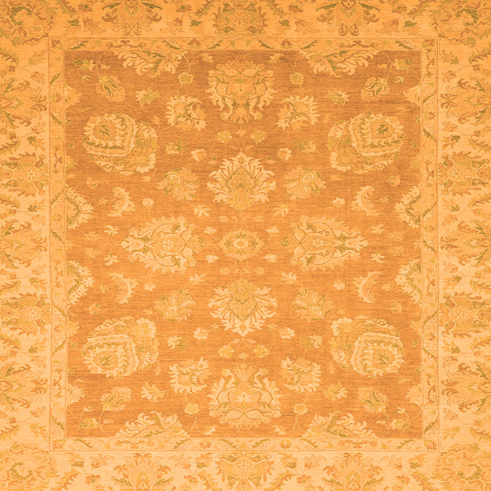 Square Machine Washable Abstract Orange Modern Area Rugs, wshabs2602org