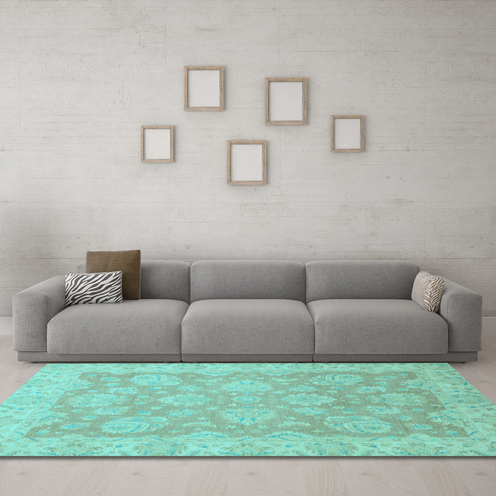 Machine Washable Abstract Light Blue Modern Rug in a Living Room, wshabs2602lblu