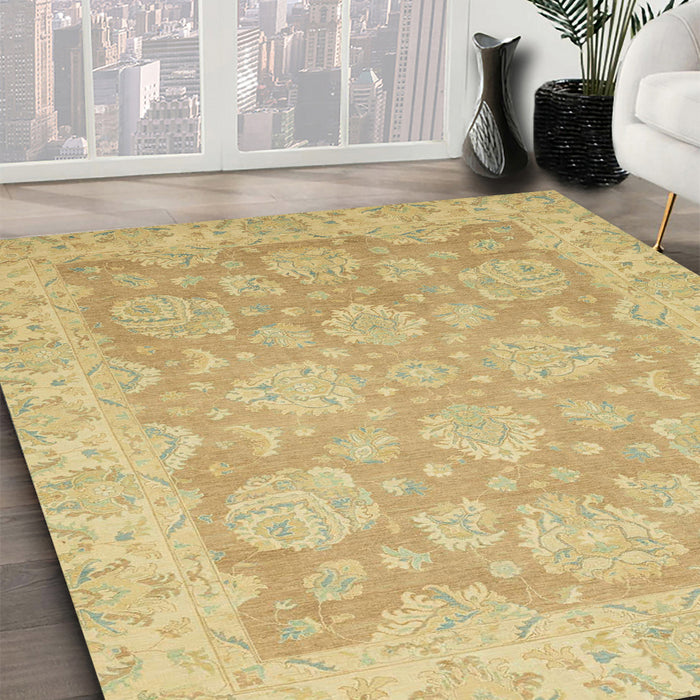 Machine Washable Abstract Gold Rug in a Family Room, wshabs2602