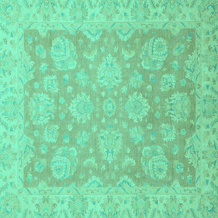 Square Machine Washable Abstract Turquoise Modern Area Rugs, wshabs2602turq
