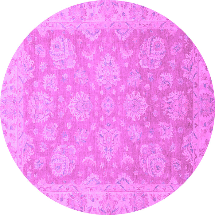 Round Machine Washable Abstract Purple Modern Area Rugs, wshabs2602pur
