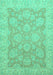 Machine Washable Abstract Turquoise Modern Area Rugs, wshabs2602turq