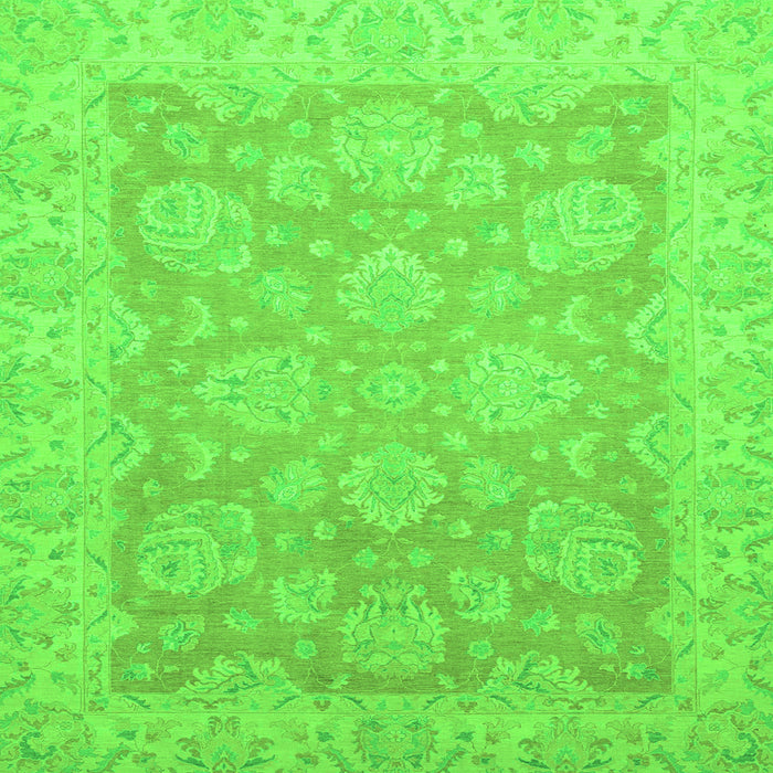 Square Machine Washable Abstract Green Modern Area Rugs, wshabs2602grn