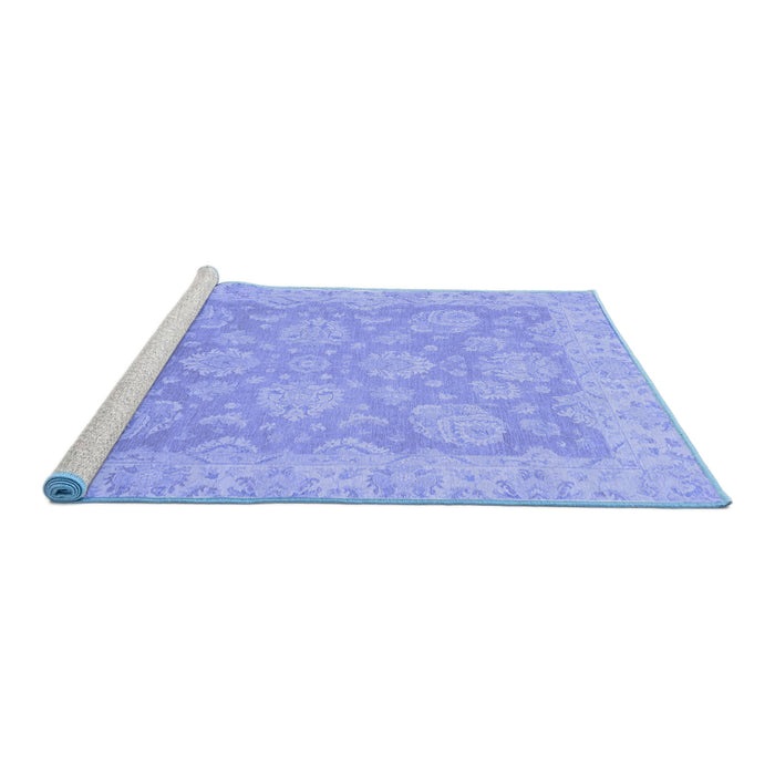 Sideview of Machine Washable Abstract Blue Modern Rug, wshabs2602blu