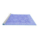 Sideview of Machine Washable Abstract Blue Modern Rug, wshabs2602blu