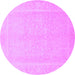 Round Abstract Purple Modern Rug, abs2603pur