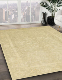 Abstract Brown Gold Modern Rug, abs2603