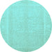 Round Abstract Light Blue Modern Rug, abs2603lblu