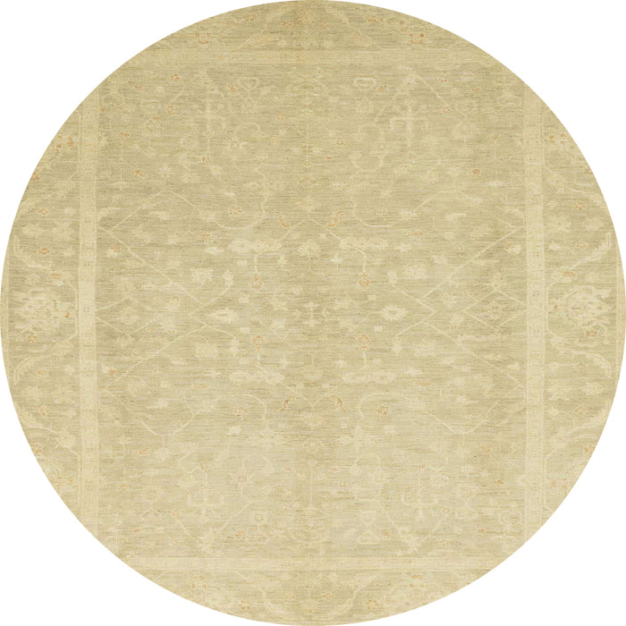 Round Machine Washable Abstract Brown Gold Rug, wshabs2603