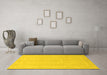 Machine Washable Abstract Yellow Modern Rug in a Living Room, wshabs2603yw