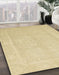 Abstract Brown Gold Modern Rug in Family Room, abs2603