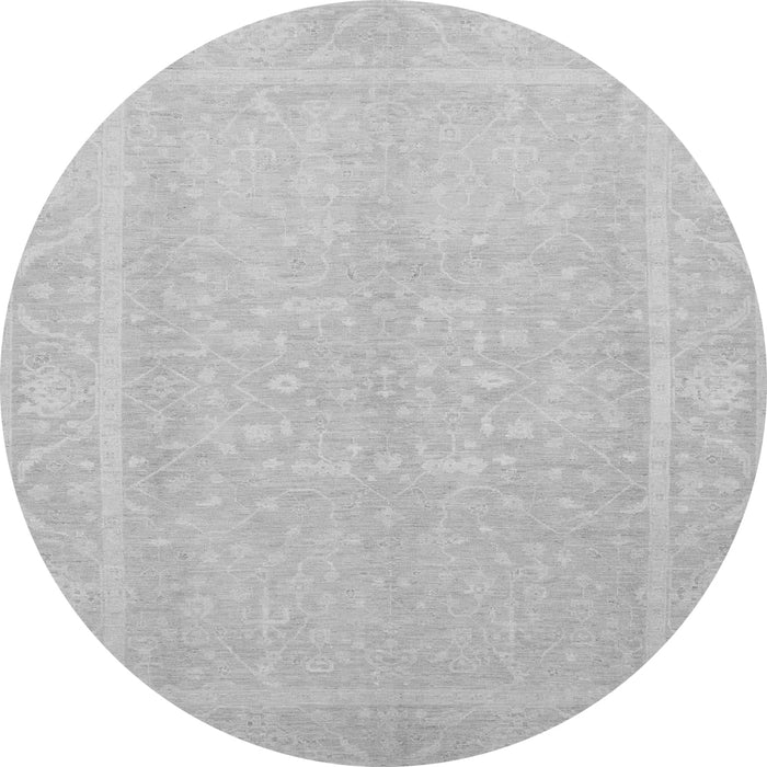 Round Machine Washable Abstract Gray Modern Rug, wshabs2603gry