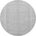 Round Machine Washable Abstract Gray Modern Rug, wshabs2603gry