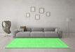 Machine Washable Abstract Emerald Green Modern Area Rugs in a Living Room,, wshabs2603emgrn