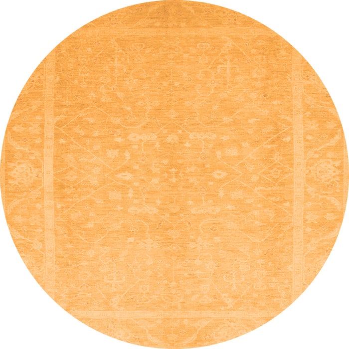 Round Abstract Orange Modern Rug, abs2603org