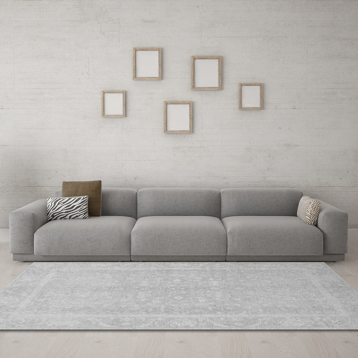 Machine Washable Abstract Gray Modern Rug in a Living Room,, wshabs2603gry