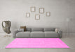 Machine Washable Abstract Pink Modern Rug in a Living Room, wshabs2603pnk