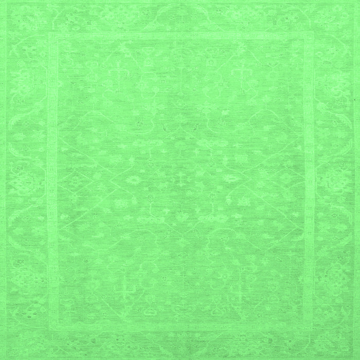 Square Machine Washable Abstract Emerald Green Modern Area Rugs, wshabs2603emgrn