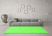 Machine Washable Abstract Green Modern Area Rugs in a Living Room,, wshabs2603grn