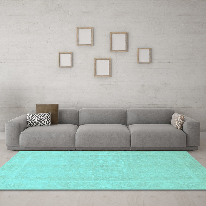 Machine Washable Abstract Light Blue Modern Rug in a Living Room, wshabs2603lblu