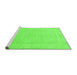 Sideview of Machine Washable Abstract Green Modern Area Rugs, wshabs2603grn