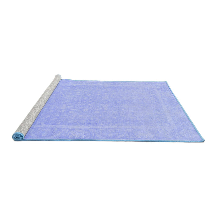 Sideview of Machine Washable Abstract Blue Modern Rug, wshabs2603blu