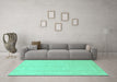 Machine Washable Abstract Turquoise Modern Area Rugs in a Living Room,, wshabs2603turq