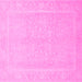 Square Abstract Pink Modern Rug, abs2603pnk