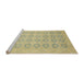 Sideview of Machine Washable Abstract Brass Green Rug, wshabs2604