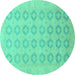 Round Oriental Turquoise Traditional Rug, abs2604turq