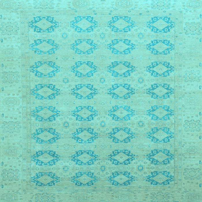 Square Machine Washable Oriental Light Blue Traditional Rug, wshabs2604lblu