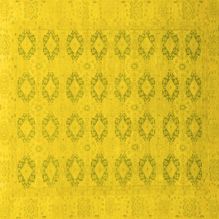 Square Oriental Yellow Traditional Rug, abs2604yw