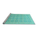 Sideview of Machine Washable Oriental Light Blue Traditional Rug, wshabs2604lblu