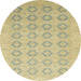 Round Machine Washable Abstract Brass Green Rug, wshabs2604