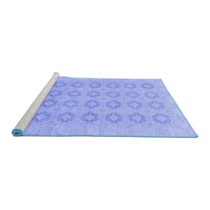 Sideview of Machine Washable Oriental Blue Traditional Rug, wshabs2604blu