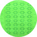 Round Oriental Green Traditional Rug, abs2604grn