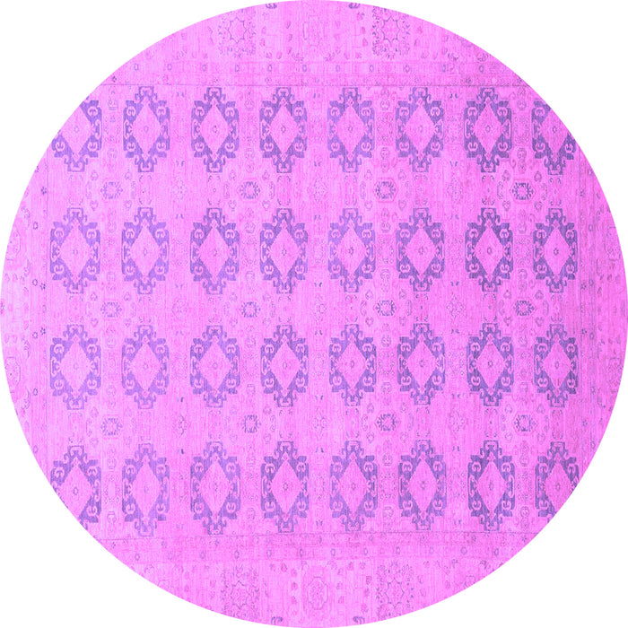 Round Machine Washable Oriental Purple Traditional Area Rugs, wshabs2604pur