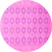 Round Oriental Pink Traditional Rug, abs2604pnk