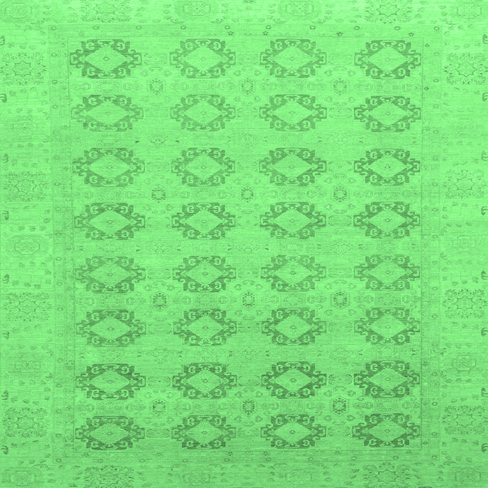 Square Oriental Emerald Green Traditional Rug, abs2604emgrn