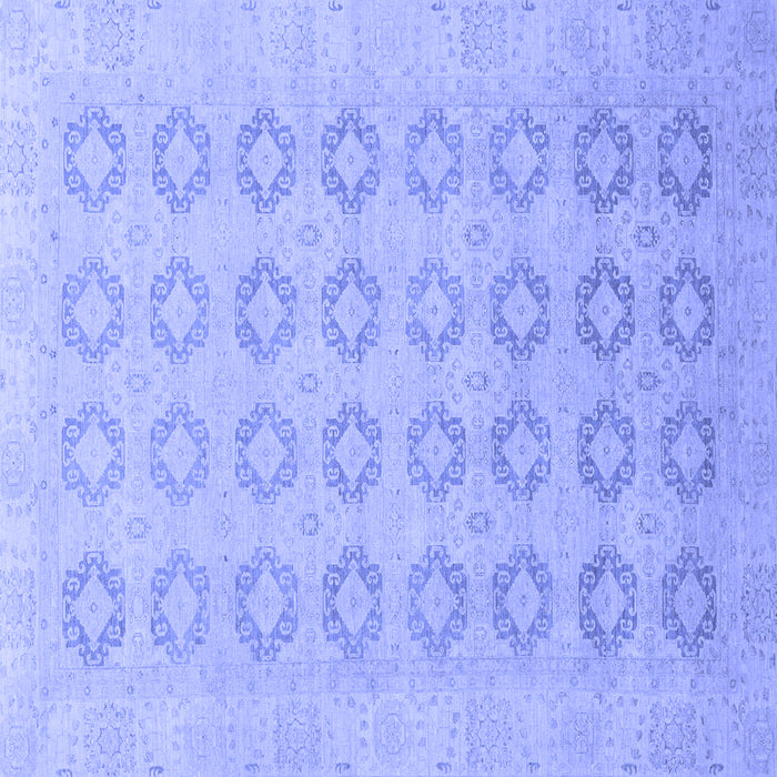 Square Machine Washable Oriental Blue Traditional Rug, wshabs2604blu