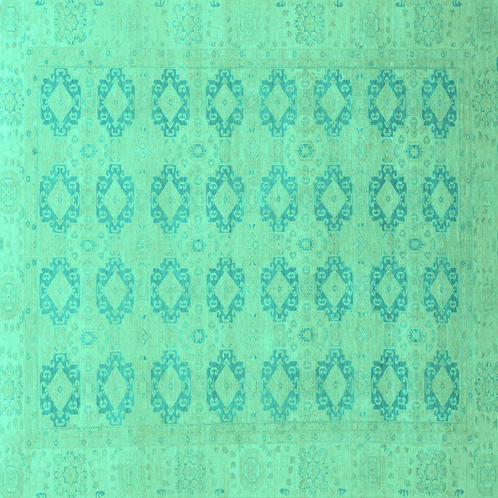 Square Oriental Turquoise Traditional Rug, abs2604turq
