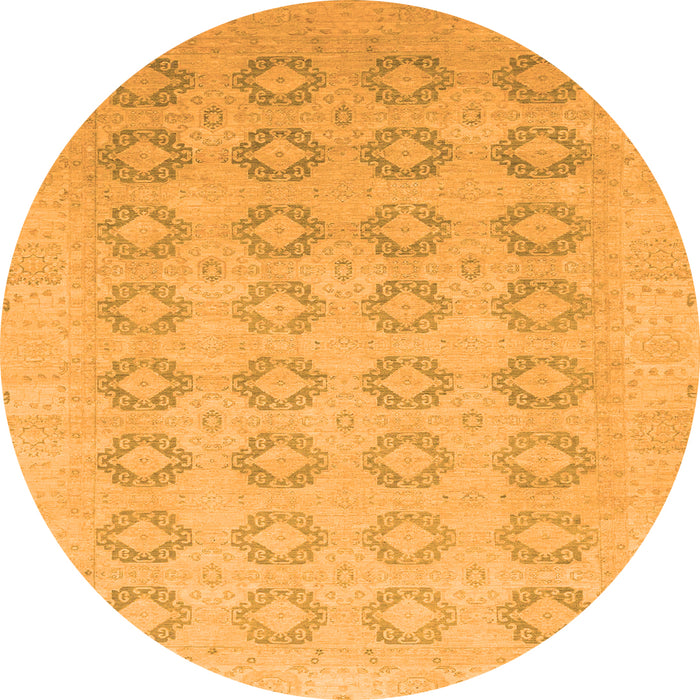 Round Oriental Orange Traditional Rug, abs2604org